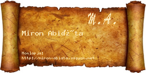 Miron Abiáta névjegykártya